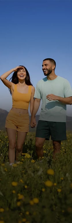 Smiling couple enjoying the outdoors together